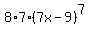 8%2A7%287x-9%29%5E7