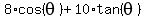 8%2Acos%28theta%29+%2B+10%2Atan%28theta%29