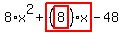 8%2Ax%5E2%2Bhighlight_red%28+%28highlight_red%28+8+%29%29%2Ax+%29-48