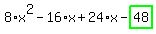 8%2Ax%5E2-16%2Ax%2B24%2Ax-highlight_green%28+48+%29
