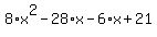 8%2Ax%5E2-28%2Ax-6%2Ax%2B21