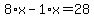 8%2Ax-1%2Ax=28