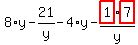 8%2Ay-21%2Fy-4%2Ay-highlight_red%28+1+%29%2Fy%2Ahighlight_red%28+7+%29
