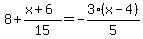 8%2B%28x%2B6%29%2F15=-3%28x-4%29%2F5