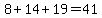 8%2B14%2B19=41