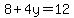 8%2B4y=12