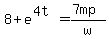 8%2Be%5E%284t%29=%287mp%29%2Fw