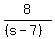 8%2F%28%28s-7%29%29