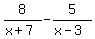 8%2F%28x%2B7%29-5%2F%28x-3%29