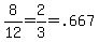 8%2F12=2%2F3=.667