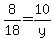 8%2F18+=+10%2Fy