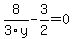 8%2F3%2Fy-3%2F2=0