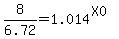 8%2F6.72=1.014%5E%28X0%29