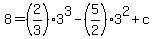 8=+%282%2F3%293%5E3+-+%285%2F2%293%5E2%2Bc+