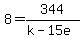 8=344%2F%28k-15e%29