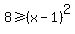 8%3E=%28x-1%29%5E2