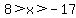 8%3Ex%3E-17