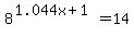 8%5E%281.044x+%2B+1%29+=+14