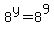 8%5Ey+=+8%5E9