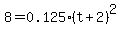 8+=+0.125%28t%2B2%29%5E2