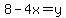8-4x=y