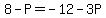 8-P=-12-3P