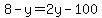 8-y=2y-100