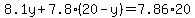 8.1y%2B7.8%2820-y%29=7.86%2A20