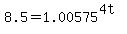 8.5+=+1.00575%5E%284t%29