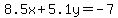 8.5x%2B5.1y=-7