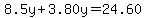 8.5y%2B3.80y=24.60
