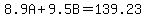 8.9A%2B9.5B=139.23