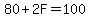 80%2B2F=100