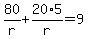 80%2Fr%2B20%2A5%2Fr=9