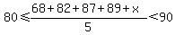 80%3C=%2868%2B82%2B87%2B89%2Bx%29%2F5%3C90