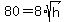 80=8%2Asqrt%28h%29