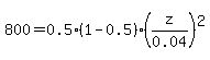 800+=+0.5%281-0.5%29%28z%2F0.04%29%5E2