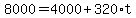 8000=4000%2B320%2At