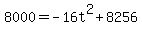 8000+=+-16t%5E2%2B8256