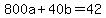 800a%2B40b+=+42