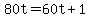 80t+=+60t+%2B+1