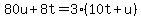 80u%2B8t=3%2810t%2Bu%29