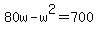 80w-w%5E2=700