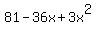 81+-+36x+%2B+3x%5E2