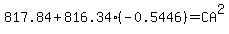 817.84%2B816.34%2A%28-0.5446%29=CA%5E2