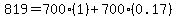 819=700%281%29%2B700%280.17%29