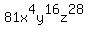 81x%5E4y%5E16z%5E28
