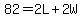 82=2L%2B2W