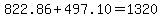 822.86%2B497.10=1320