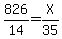 826%2F14=X%2F35
